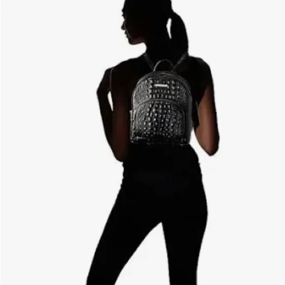 Brahmin Glossy Black Embossed Backpack - Picture 9 of 10